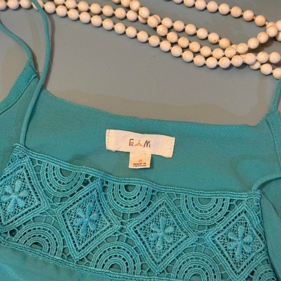 3 FOR $15 DEAL / E&M Turquoise Lace Cami Top Size S - PVBUNDLE - Picture 6 of 8